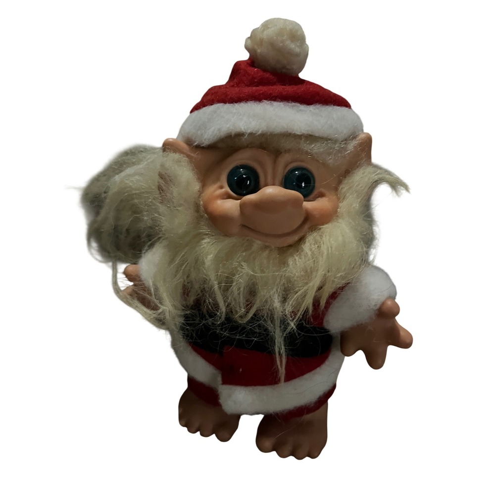 Vintage Santa Claus Troll Doll Bank 8.5 Inch Christmas Outfit Money Inside